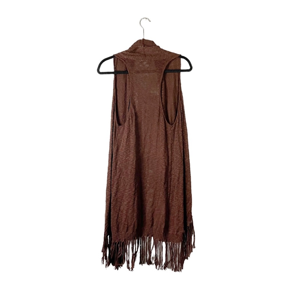 Ariat Loose Fit Brown Casual Knit Sleeveless Cardigan Sweater Size Small - Picture 3 of 6